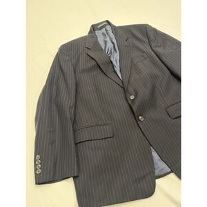 Men's Lauren Ralph Lauren Charcoal Striped Wool Sport Coat Blazer 44R